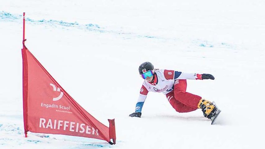 Am 9. März carven die Snowboard-Alpin-Fahrerinnen und -Fahrer am Ftaner Hang um Medaillen (Foto: Mayk Wendt).