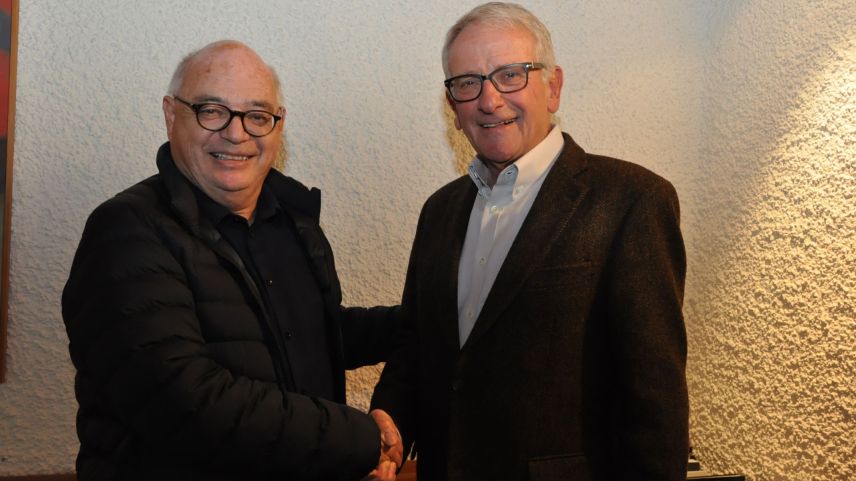 Mario Barblan (links) und Ulrich Immler an der Vereins-GV vom 11. April.