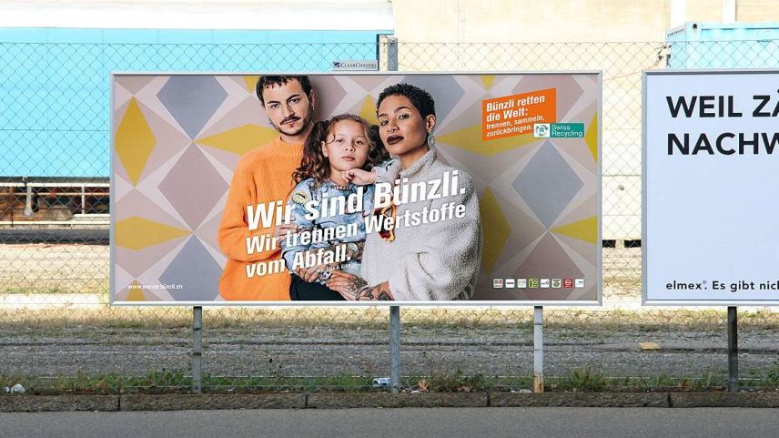 Ein Sujet aus der «Bünzli»-Kampagne von Swiss Recycling. Foto: Swiss Recycling