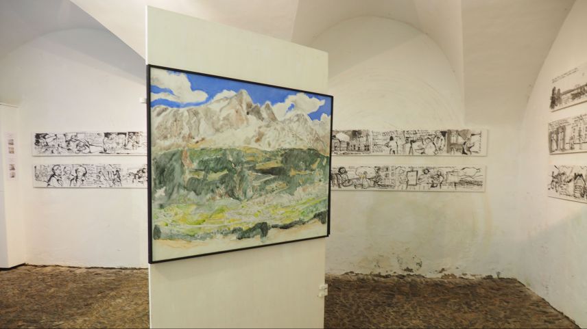 Einblick in die Ausstellung von Martin Ruch in der Rimessa Castelmur