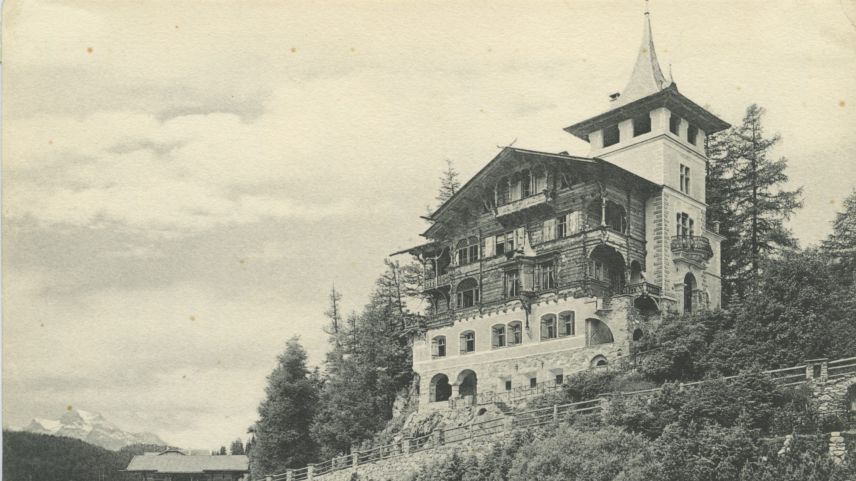 Die Chesa sur l’En, ehemals Chalet oder auch Villa Planta genannt, um 1890. Foto: Dokumentationsbibliothek St. Moritz
