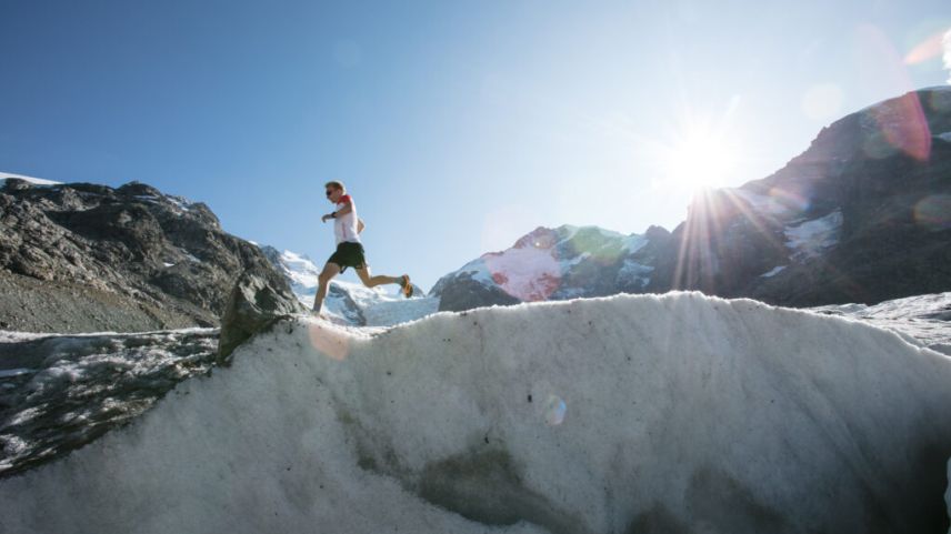 Auch das Wetter spielte mit als die Marathonläufer am Samstag den Gletscher bezwangen. Foto: z. Vfg.