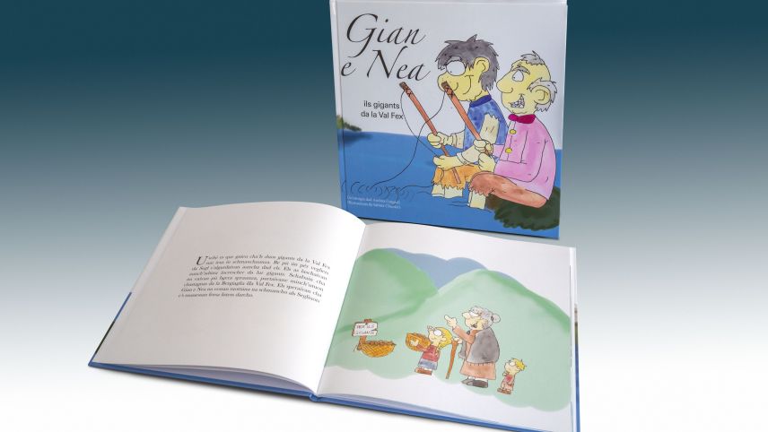 Il cudesch «Gian e Nea» da l’autur Andrea Gutgsell quinta l’istorgia dals gigants da la Val Fex (fotografia: Daniel Zaugg).
