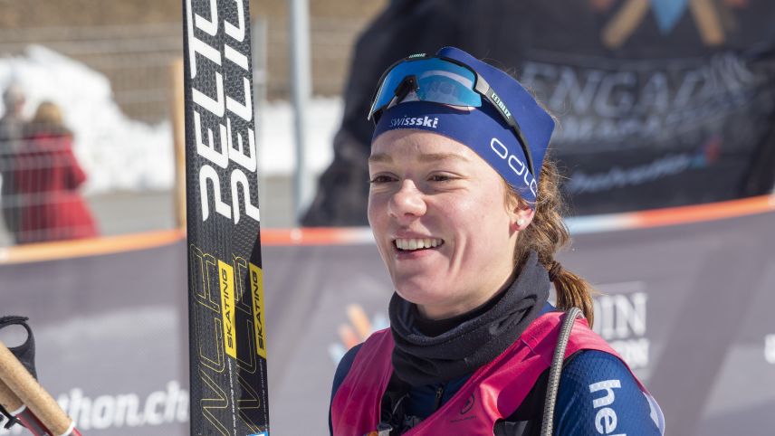 Die Siegerin des Engadin Skimarathon, Nadja Kälin, ist neu im A-Kader von Swiss Ski (Foto: Daniel Zaugg).