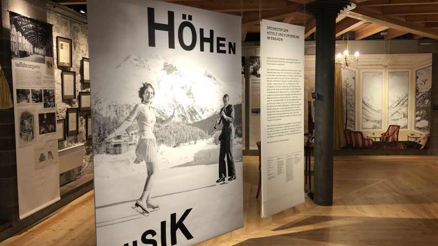 Wer die aktuelle Sonderschau im Pontresiner Museum Alpin betritt, sieht sich mit diesem Eisduo konfrontiert. Foto: Marie-Claire Jur