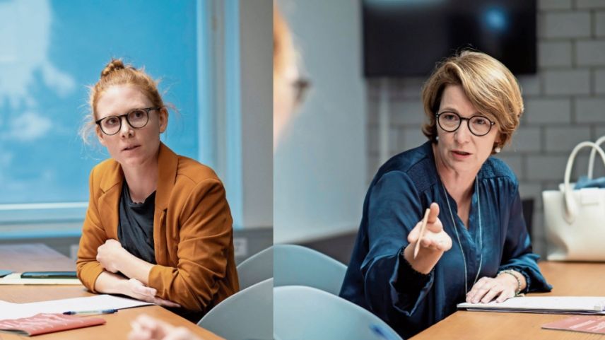 Haben nicht die gleiche Meinung bezüglich der AHV-Abstimmungsvorlagen vom 25. September: Selina Nicolay (links) und Karin Metzger Biffi (rechts). Fotos: Daniel Zaugg