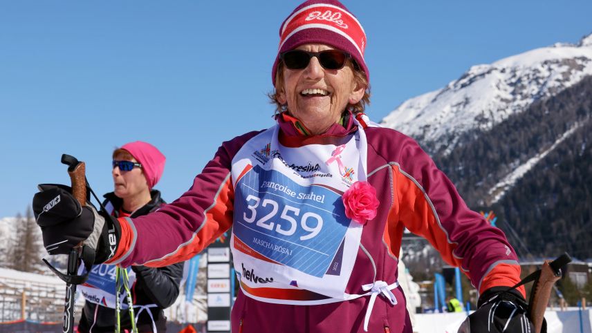 Francoise Stahel war bei jeder Austragung des Engadin Skimarathon dabei. Foto: Andy Mettler
