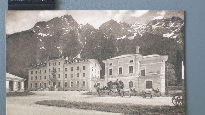 Ein Teil der ins Bergell Geflüchteten wurde in Vicosoprano im Hotel Helvetia interniert. Foto: Sammlung ETH