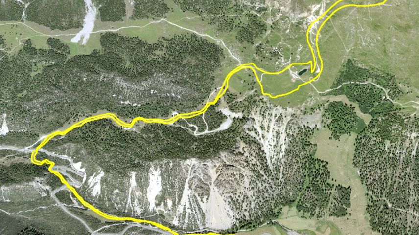 Üna pista da 3,5 kilometers lunghezza dess gnir innaivada tanter il territori da skis Minschuns fin giò Tschierv, pro’l Prà Chalchera (illustraziun: mad/Swissimage).
