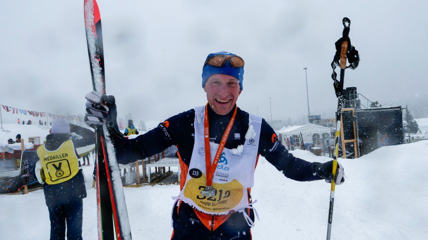 Der Spiezer Sepp Zahner hat heuer vom Stockservice am Engadin Skimarathon profitieren können.