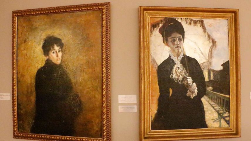 Eine Sonderausstellung im Segantini Museum zeigte unter anderem zwei Meisterwerke Segantinis im Dialog: Luisa Violini Tacchi (links) und Luisa Torelli. Foto: Sabrina von Elten