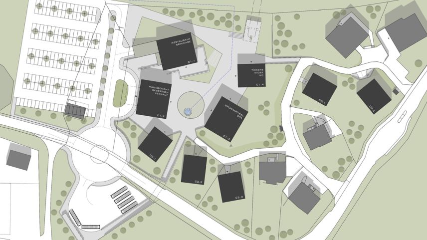 Cunter il proget «La Sassa» a Tschierv es entrà il referendum (Illustraziun: Domenig Immobiglias).