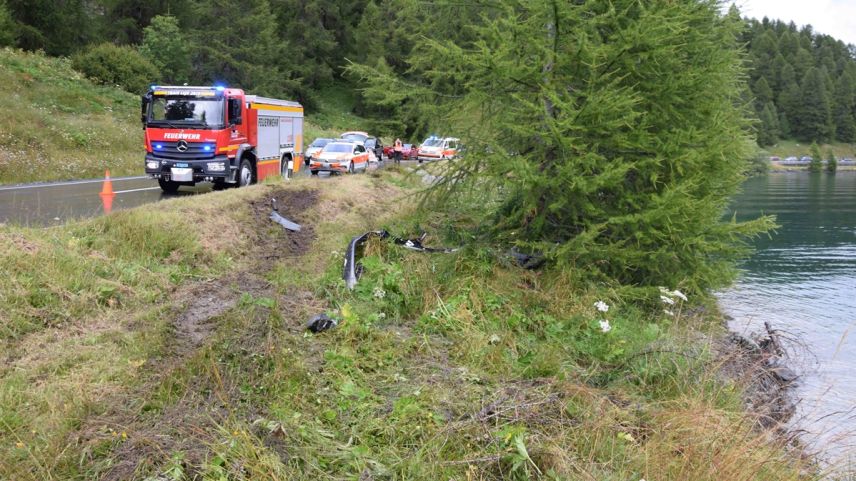 Die Unfallstelle. Foto: Kantonspolizei Graubünden