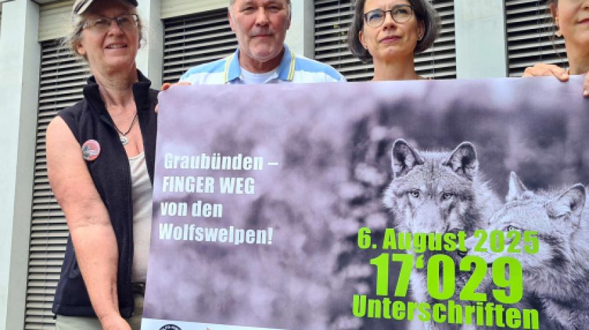 Übergabe der etition. Foto: Keystone/SDA