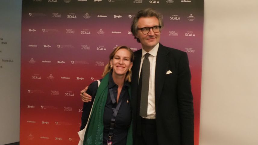 Die Direktionsmanagerin Diana Segantini und der künstlerische Leiter Stefano Rabolli Pansera am St. Moritz Art Film Festival. 