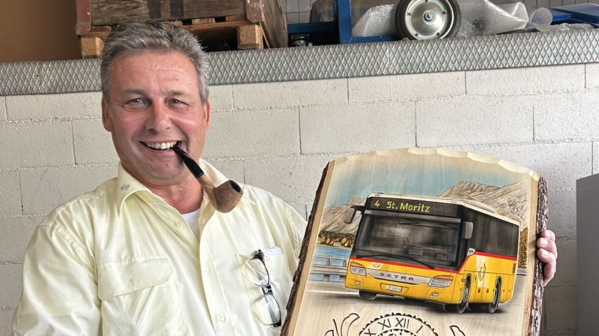 Carlo Cadonau nach seiner letzten Fahrt. Foto: Mäggie Duss