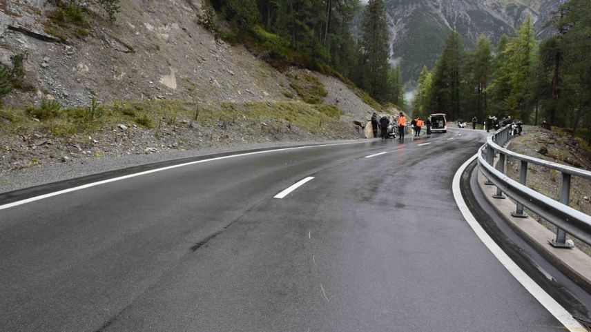 Die Unfalstelle auf dem Ofenpass.