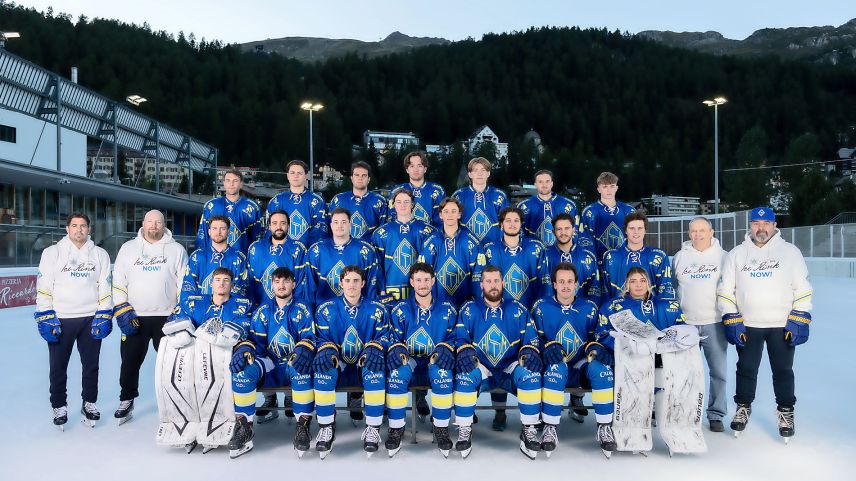Der Kader der 1. Mannschaft des EHC St. Moritz, Saison 2025/26. Foto: EHC St. Moritz