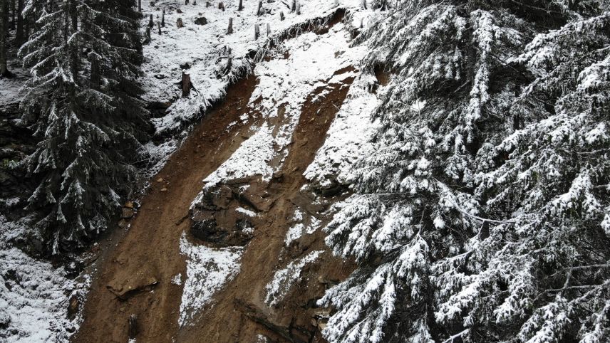 Wo sich 2023 Fels und Geröll lösten: Der Hang bei Pisciadell ist heute durch neue Schutzbauten und Aufforstungen gesichert. Foto: Staka
