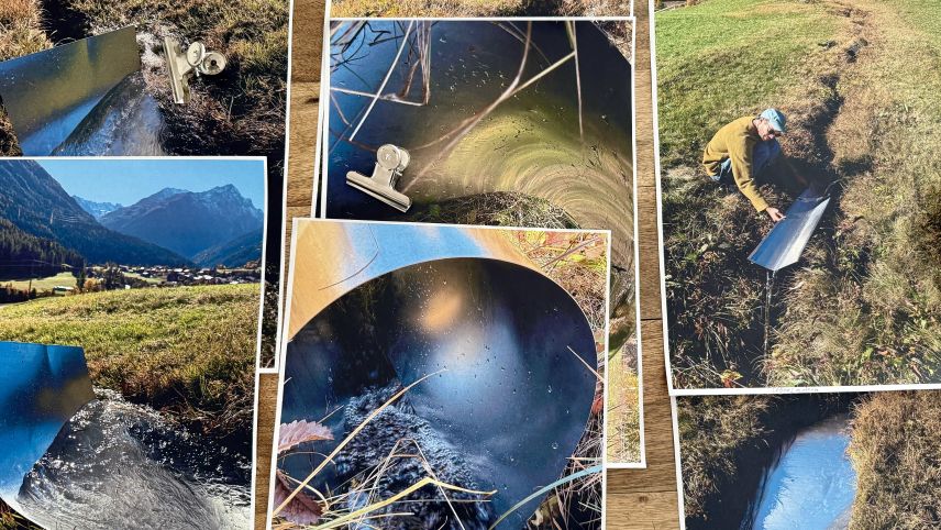 Caterina Viguera experimentescha cul curraint da l'aua. fotografia: Fadrina Hofmann