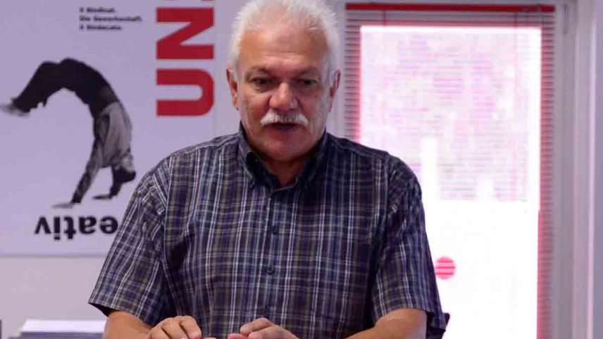 Arno Russi von der Unia in St. Moritz, Foto: Liwia Weible