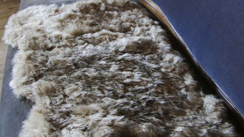 Myriam Gallo, veganes Fell, F.R.E.D.I., Distelsamen, 50 x 70 x 3 cm, 2018. Fotos: Bettina Gugger