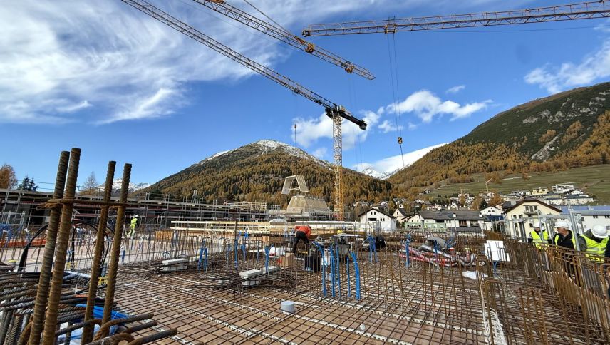 Grossbaustelle Inn Hub La Punt. Foto: Fadrina Hofmann