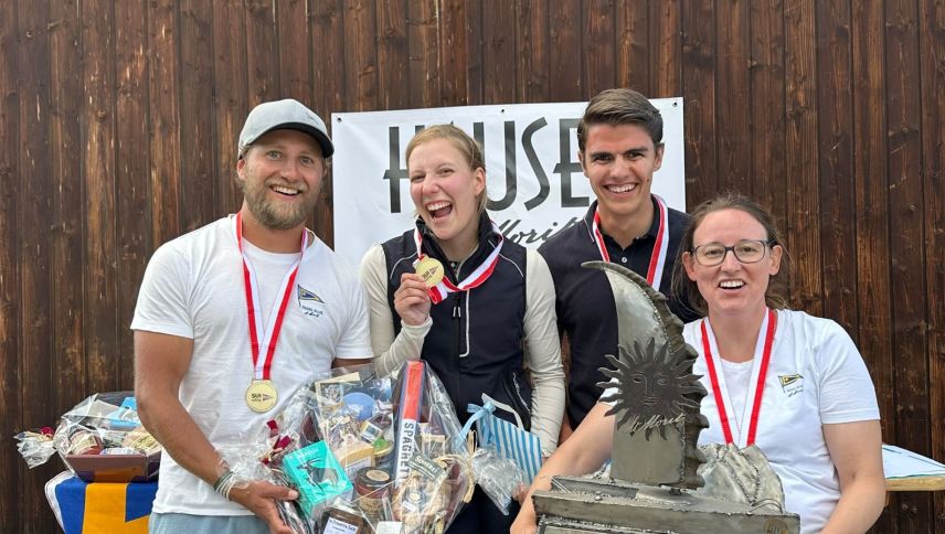 Das Siegerteam «Giachen Duos» (von links): Fabrizio Padrun, Céline Blarer, Raffaelo Peters, Christa Kuster. Foto: Danielle Rast