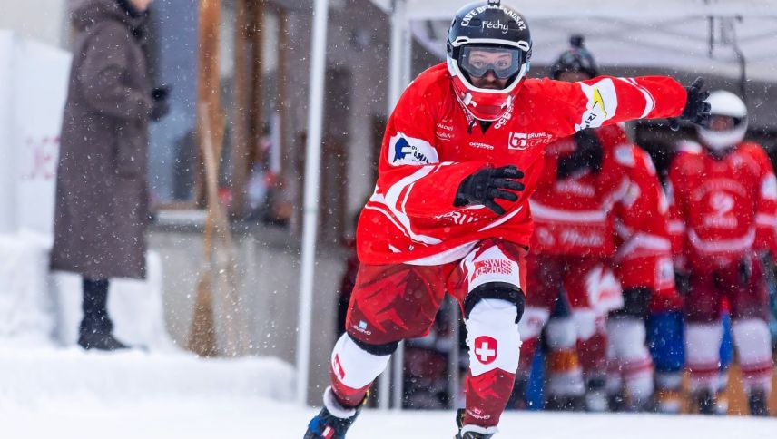 Beim Bobrun Skating ist der Start weniger wichtig. Die Herausforderungen beginnen ab dem Horseshoe. Foto: Marlon Tramèr.