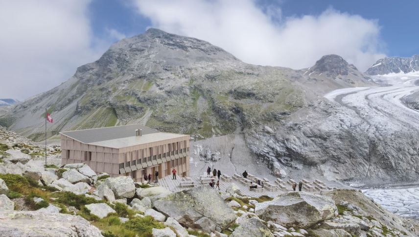 Die Visualisierung des Neubaus der Chamanna da Boval. Foto: SAC Sektion Bernina