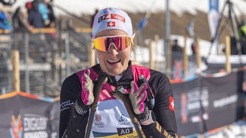 Fabiana Wieser am Engadin Skimarathon. Foto: z. Vfg