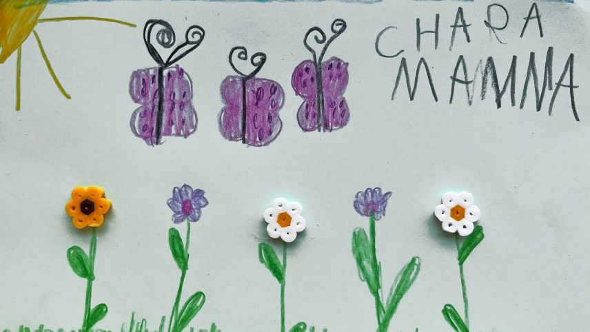 Ün disegn d’ün uffant in occasiun dal di da la mamma chi ha lö in dumengia (fotografia: Gabriela Riedi).