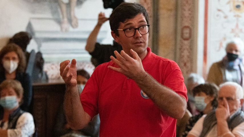 Omar Iacomella, Präsident der Gemeinde Piuro, erhofft sich eine Intensivierung der grenzübergeifenden Zusammenarbeit.
Foto: z-Vfg