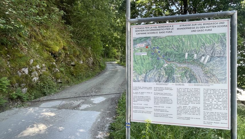 Die Strasse in die Val Bondasca. Foto: Reto Stifel
