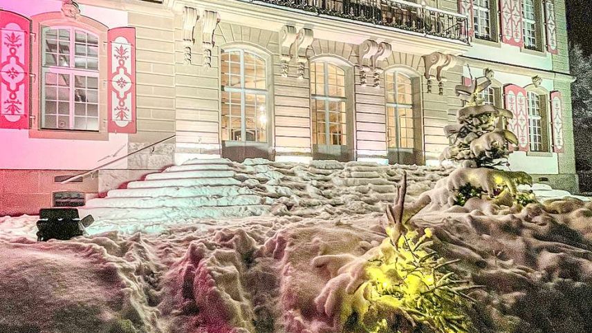 Schloss Hindelbank im Advents-Winterzauber. Foto: Jon Duschletta