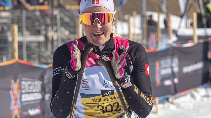 Fabiana Wieser am Engadin Skimarathon. Foto: z. Vfg