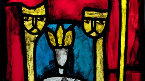 Ausschnitt  aus «Der Buschkönig oder der Gemeindeschreiber», ein Werk von Gian Casty aus dem Jahre 1955. Foto: Hans Fischer/GSK