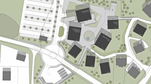 Il suveran dal cumün da Val Müstair ha approvà la fin d’eivna ils quatter affars in connex cul proget La Sassa / Minschuns (illustraziun: Domenig Architects).