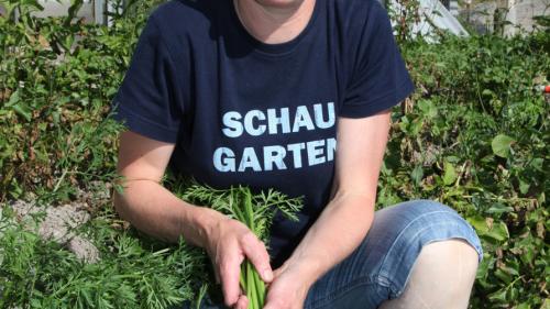 I’l üert da Corina Bott-Falett da Valchava crescha adüna darcheu verdüra chi ha dimensiuns specialas. Ella ha ün üert da demonstraziun (fotografias: Martina Fontana).