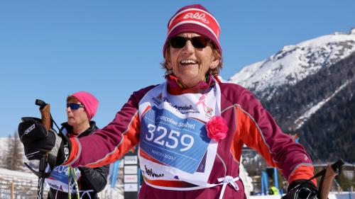 Francoise Stahel war bei jeder Austragung des Engadin Skimarathon dabei. Foto: Andy Mettler