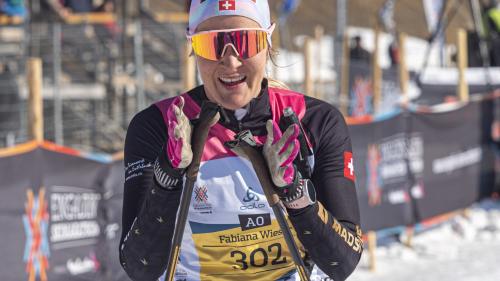 Fabiana Wieser am Engadin Skimarathon. Foto: z. Vfg